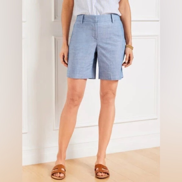 Talbots Pants - 100% Cotton Blue Shorts Talbots Size 12 Preppy Travel Lightweight Summer‎ Beach
